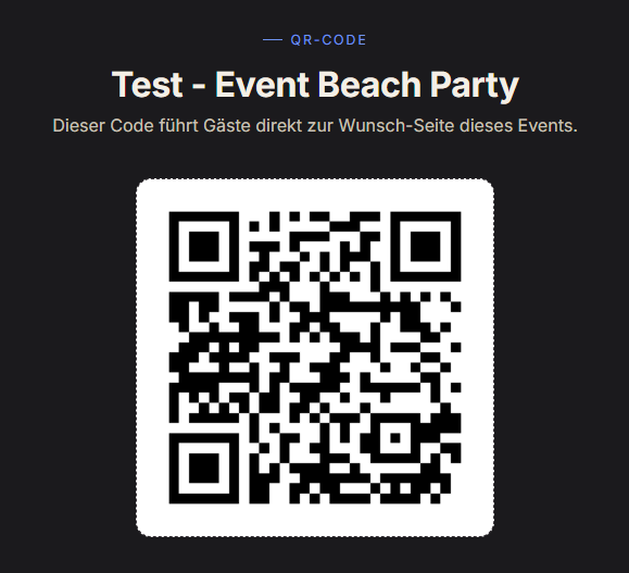 QR-Code zum Testen der digitalen Fotobox – Gäste-Ansicht auf dem Handy
